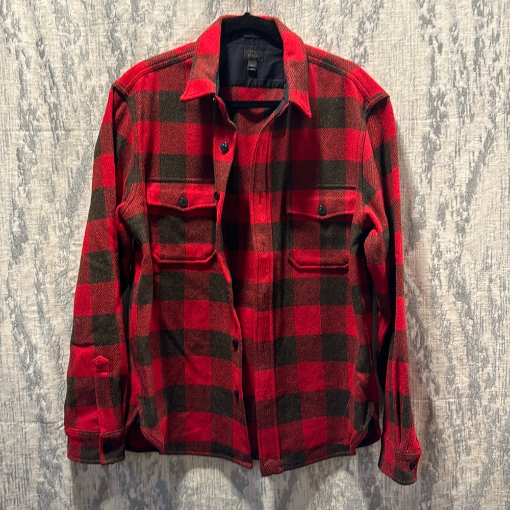 J.Crew Wool Flannel Shirt Jacket Large Slim
